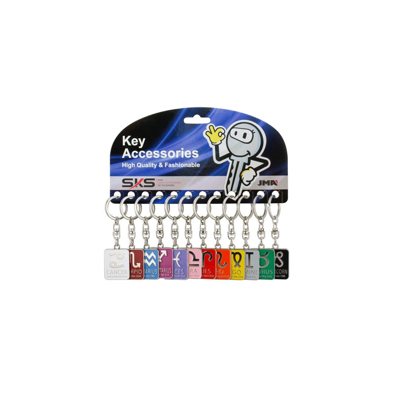 Coloured Zodiac Key Rings (CA059)