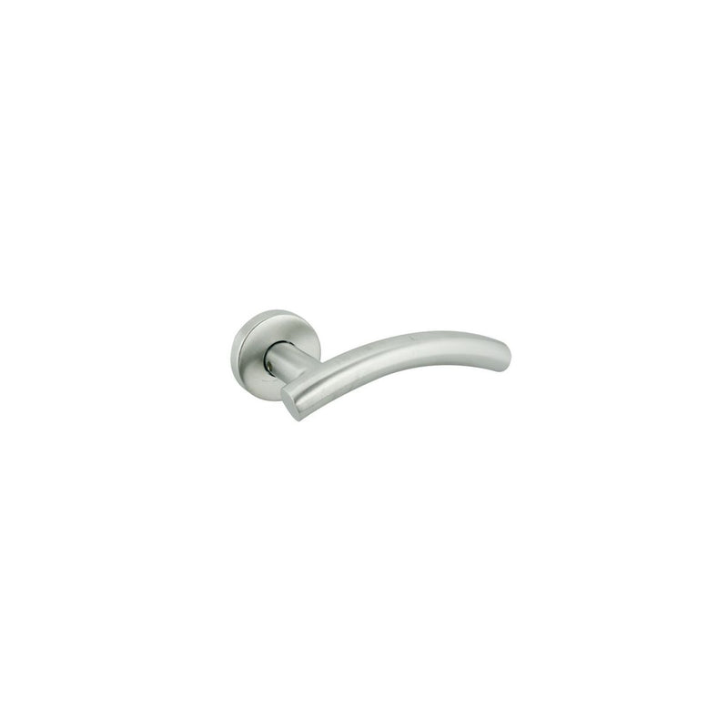 Lever on Round Rose - Satin Stainless