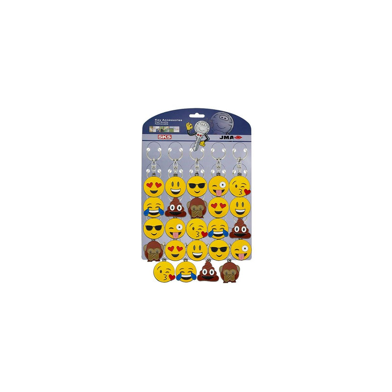 Emoji Key Rings - Card of 24 (CA250)