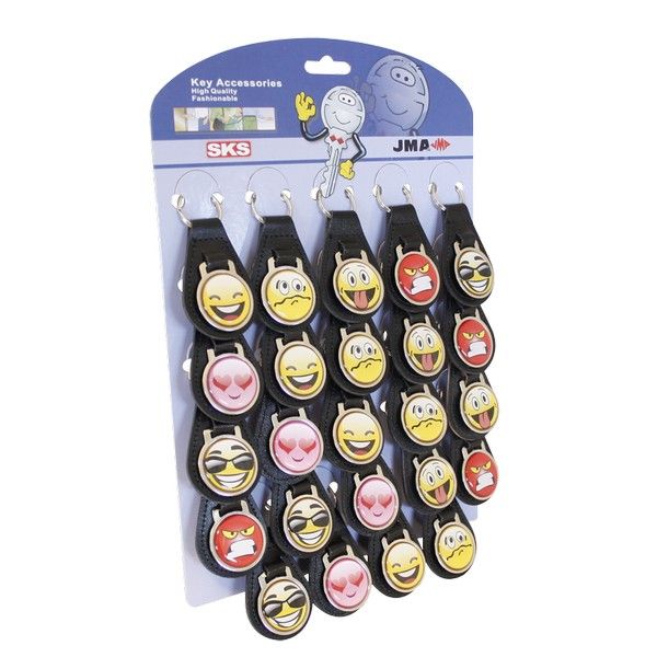 Smiley Leather Fobs (CA036)