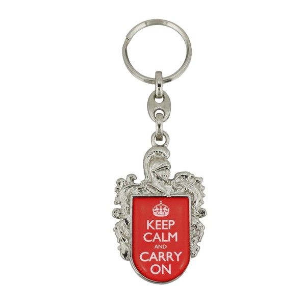 Red Keep Calm & Carry On Keyring