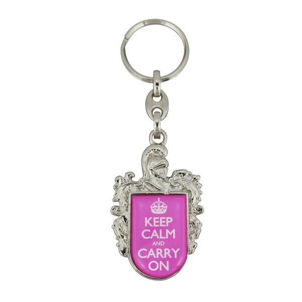 Pink Keep Calm & Carry On Keyring