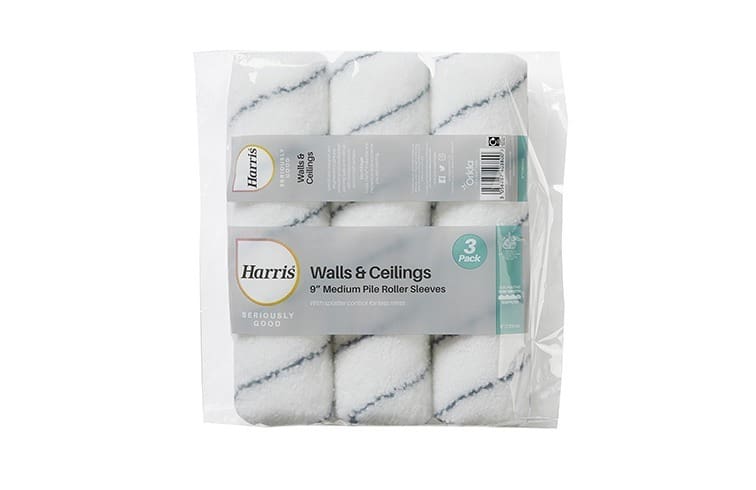 Harris Seriously Good Walls & Ceilings Medium Pile Roller Sleeve 9in 3 Pack — Trade Pack of 10