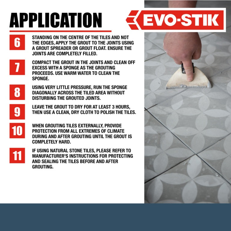 Evo-Stik Rapid Set Floor Tile Grout 5kg Grey