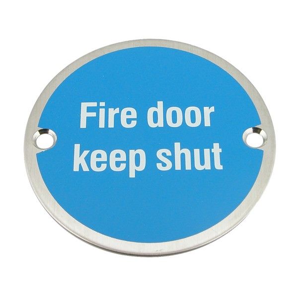 76mm Round Fire Door Keep Shut Sign