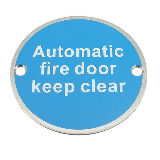 76mm Automatic Fire Door Keep Clear Sign