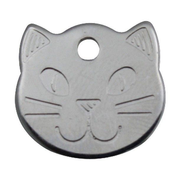 Cat Shaped Pet Disc - Chrome