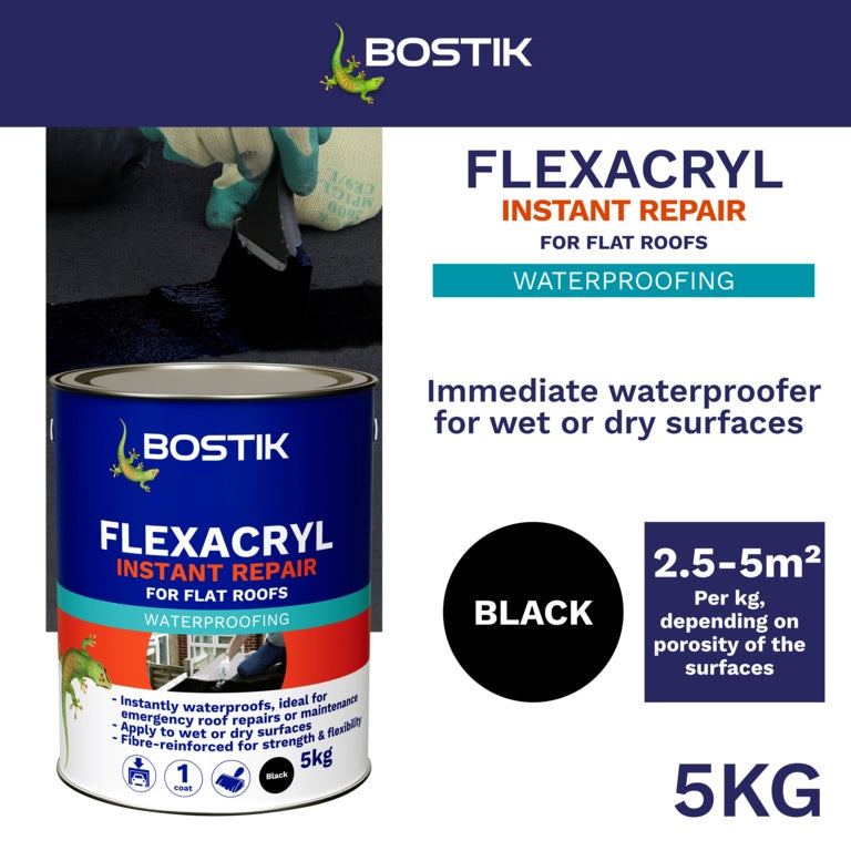 Bostik Flexacryl Instant Repair 5kg Black