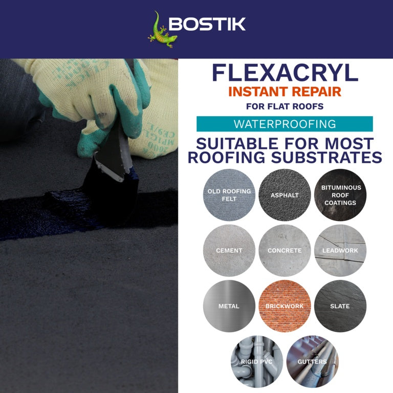 Bostik Flexacryl Instant Repair 1kg Black