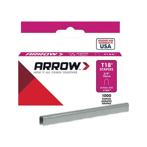 Arrow T18 Staples 10mm (3/8in) (Box 1000) Arrow - RockBottom Northampton 