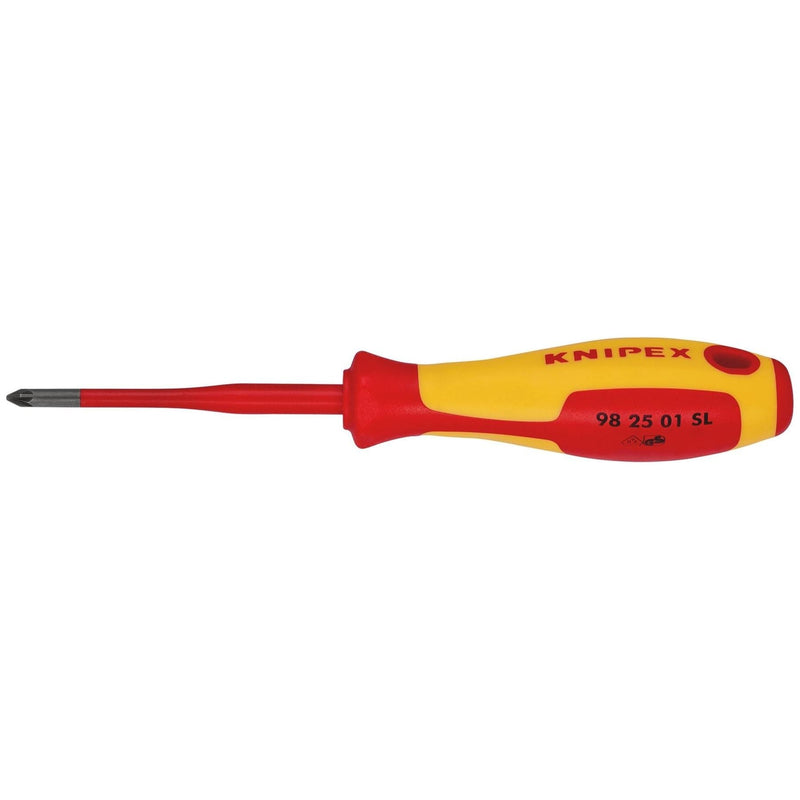 Knipex 98 25 01 SL VDE Insulated Pozidriv Screwdriver, PZ1 x 80mm - Slim Draper - Town Tools