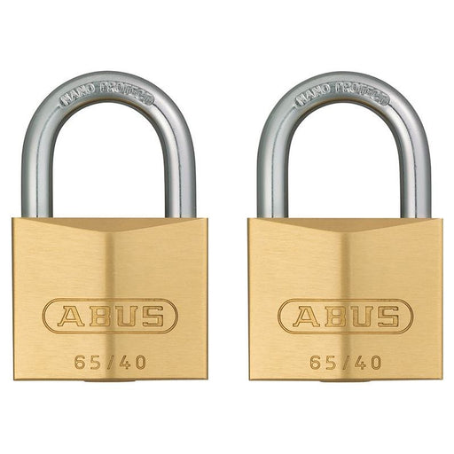 Abus Mechanical 65/40mm Brass Padlock Twin Carded ABUS Mechanical - RockBottom Northampton 