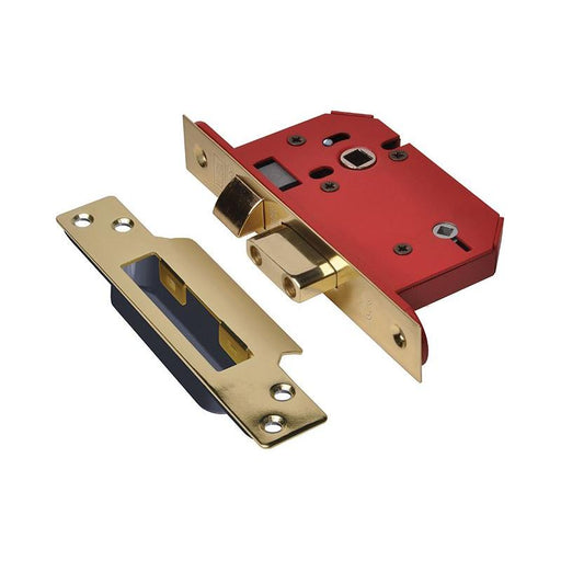 Union StrongBOLT 22WCS Mortice Bathroom Lock Polished Brass 81mm 3in Visi UNION - RockBottom Northampton