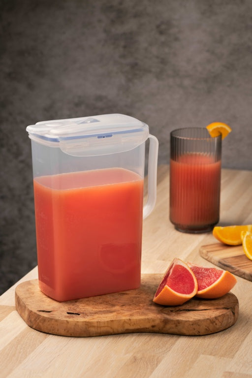 Locknlock Rectangular Fridge Door Jug - Clear/Blue 2L (190 x 100 x 234mm)