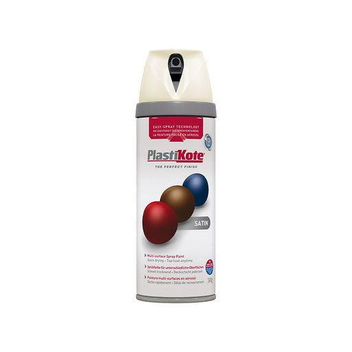 Plastikote Twist & Spray Satin Porcelain 400ml PlastiKote - RockBottom Nothampton