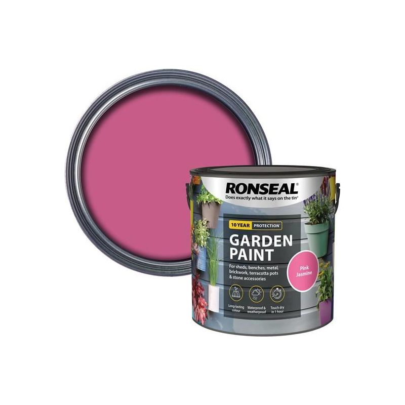 Ronseal Garden Paint Pink Jasmine 2.5 litre Ronseal - RockBottom Nothampton