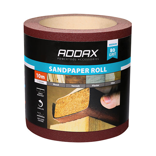 TIMCO Sandpaper Roll 60 Grit Red - 115mm x 10m