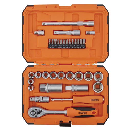 Draper HI-TORQ 6 Point Socket Set, 1/4" and 3/8" (34 Piece) 22110 Draper - Town Tools 