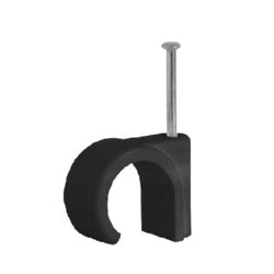 Securlec Cable Clips Round Black 6mm - Pack of 100