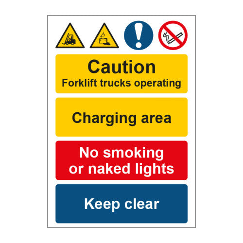 Caution Forklifts Operating / Charging - SAV (200 x 300mm)