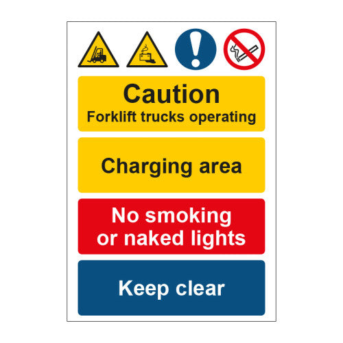 Caution Forklifts Operating / Charging - SAPP (200 x 300mm)