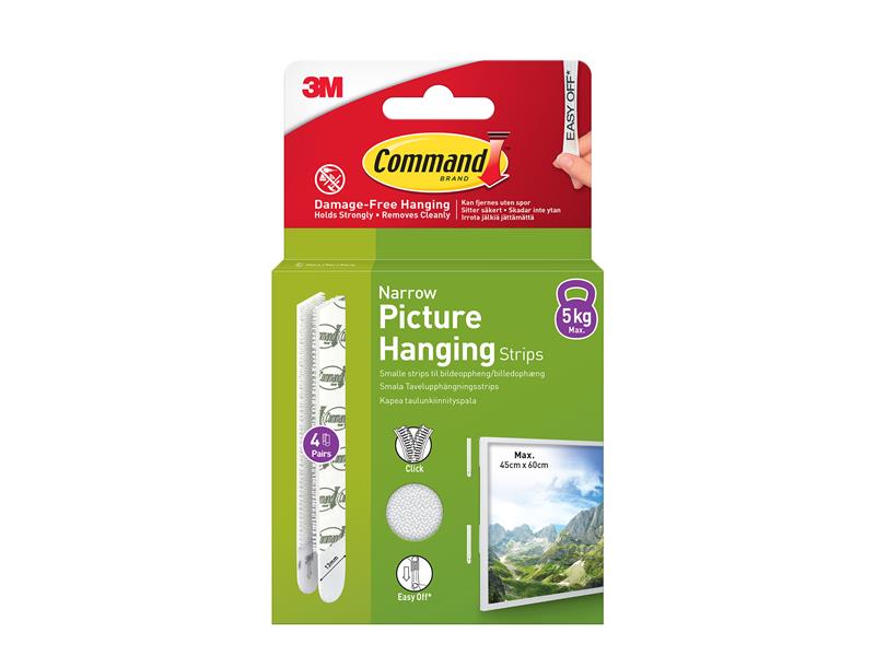 Command™ Picture Hanging Strips Narrow (4 Pairs)