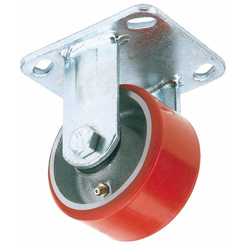 Draper Fixed Plate Fixing Heavy Duty Polyurethane Wheel, 100mm Diameter, S.W.L. Draper - Town Tools 