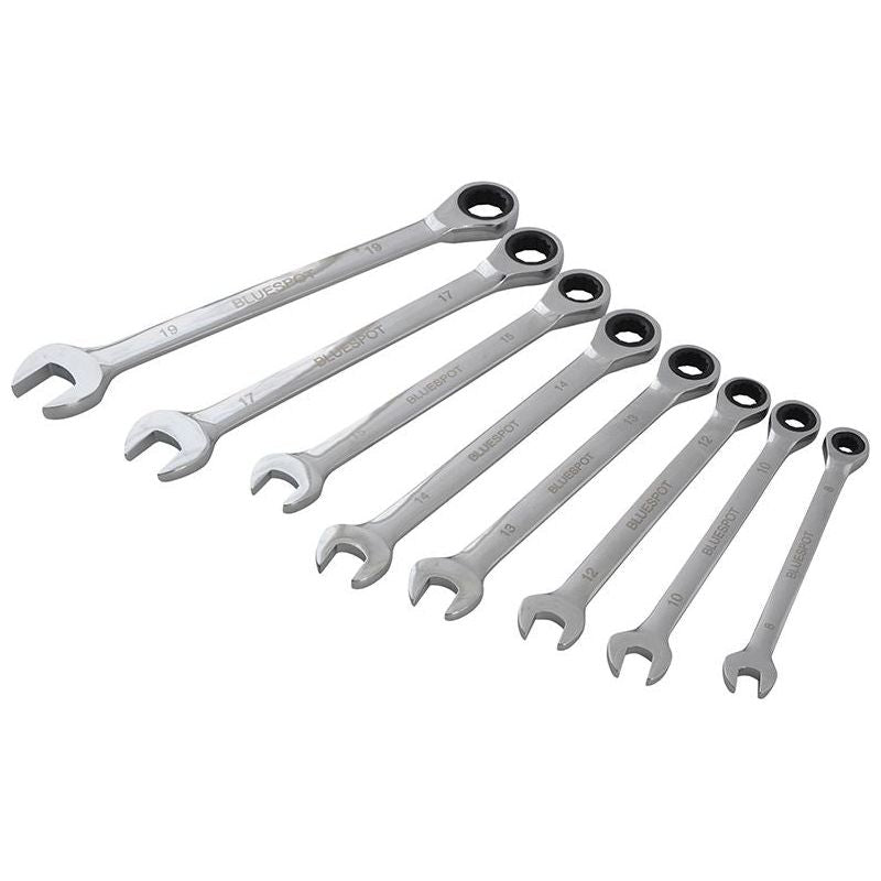 Bluespot Tools Ratchet Spanner Set, 8 Piece BlueSpot Tools - RockBottom Northampton