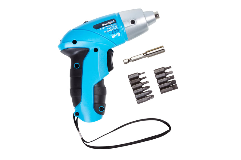 Blue Spot Tools 3.6V Lithium-ion Cordless Screwdriver with 11 PCE bits