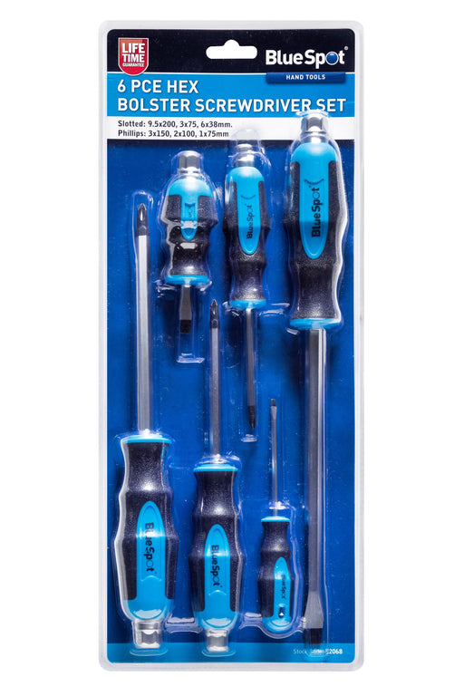 Blue Spot Tools 6 PCE Hex Bolster Screwdriver Set