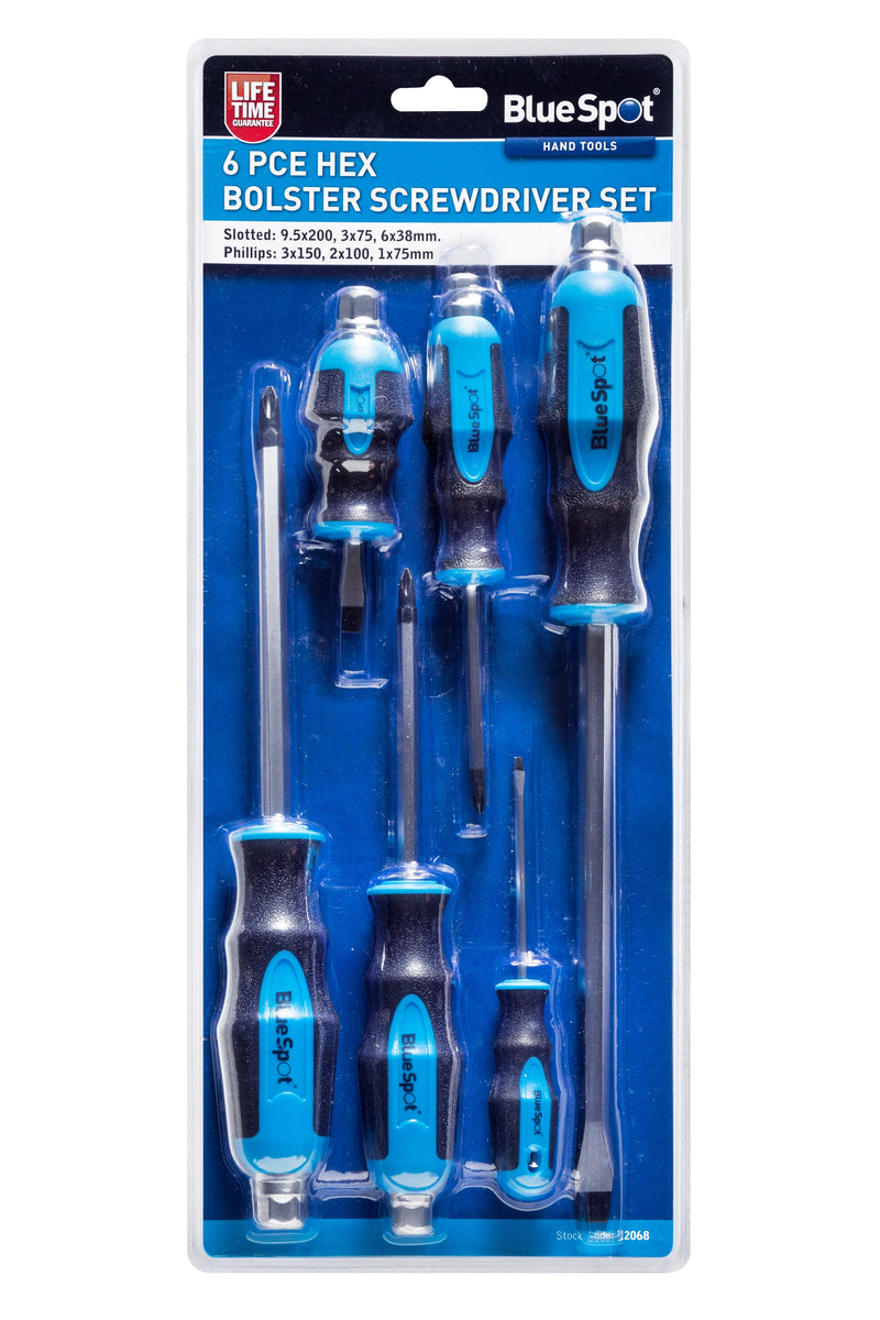 Blue Spot Tools 6 PCE Hex Bolster Screwdriver Set