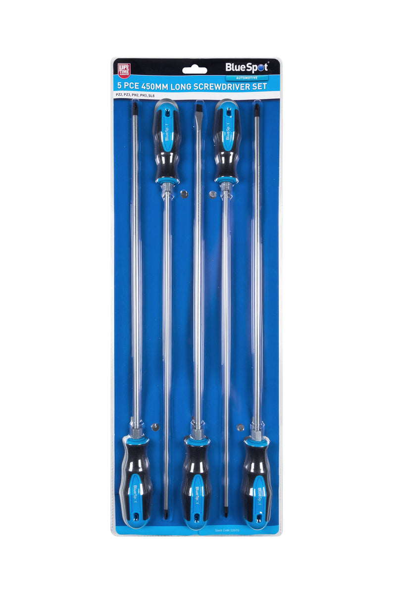 Blue Spot Tools 5 PCE 450mm (18") Long Screwdriver Set
