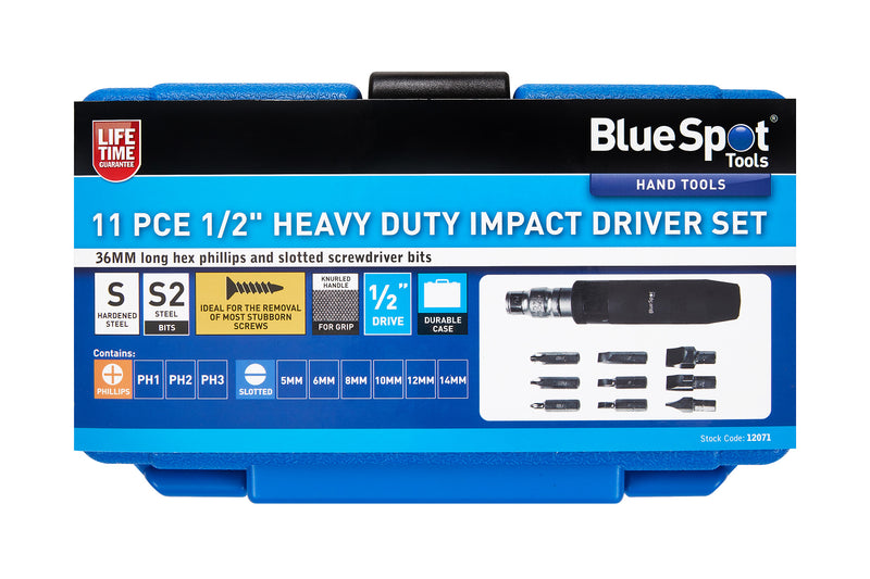Blue Spot Tools 11 PCE 1/2" Heavy Duty Impact Driver Set