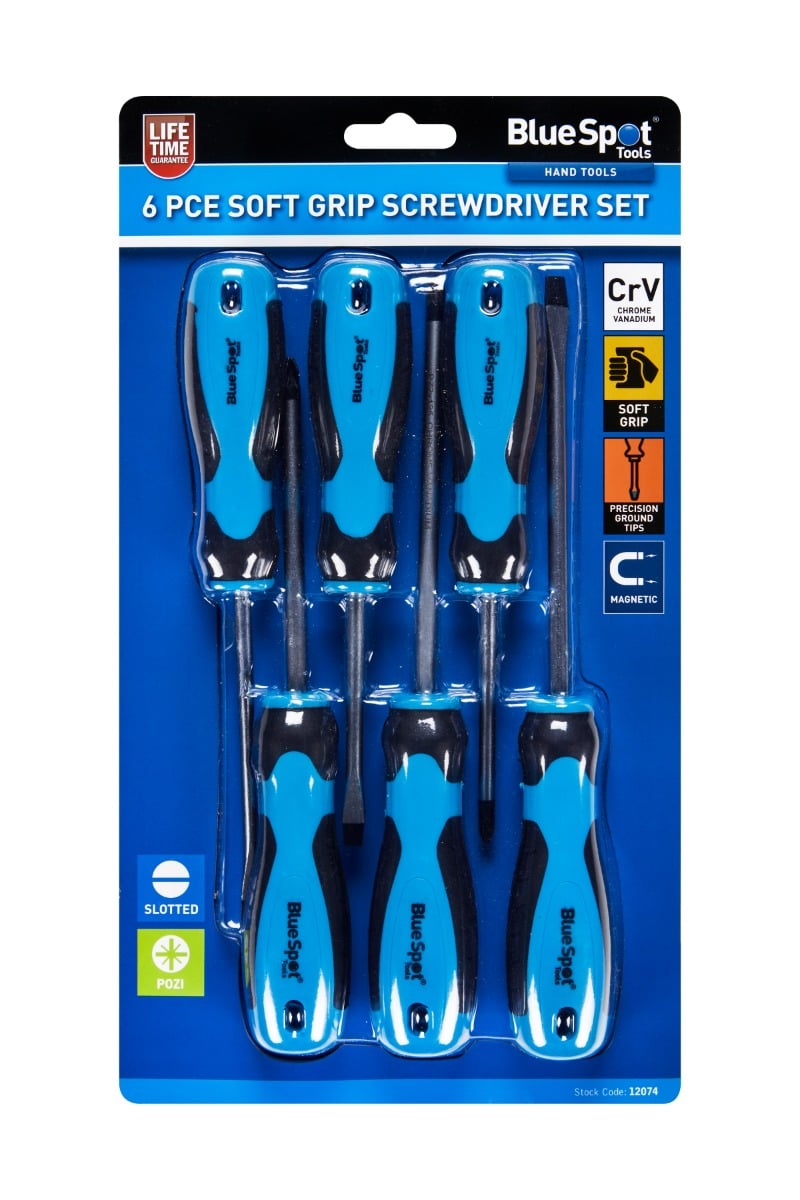 Blue Spot Tools 6 PCE Soft Grip Screwdriver Set