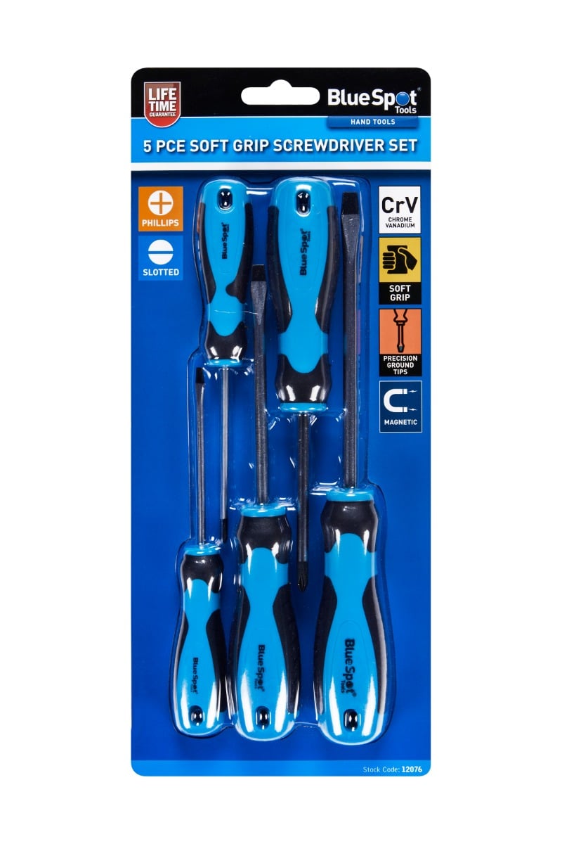 Blue Spot Tools 5 PCE Soft Grip Screwdriver Set