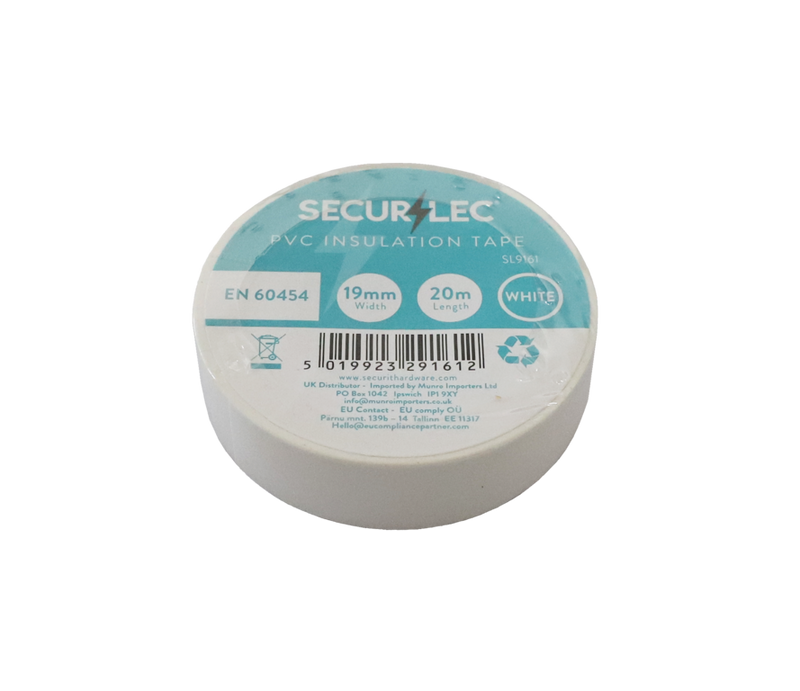 Securlec PVC Insulation Tape Pack 10 White 20m