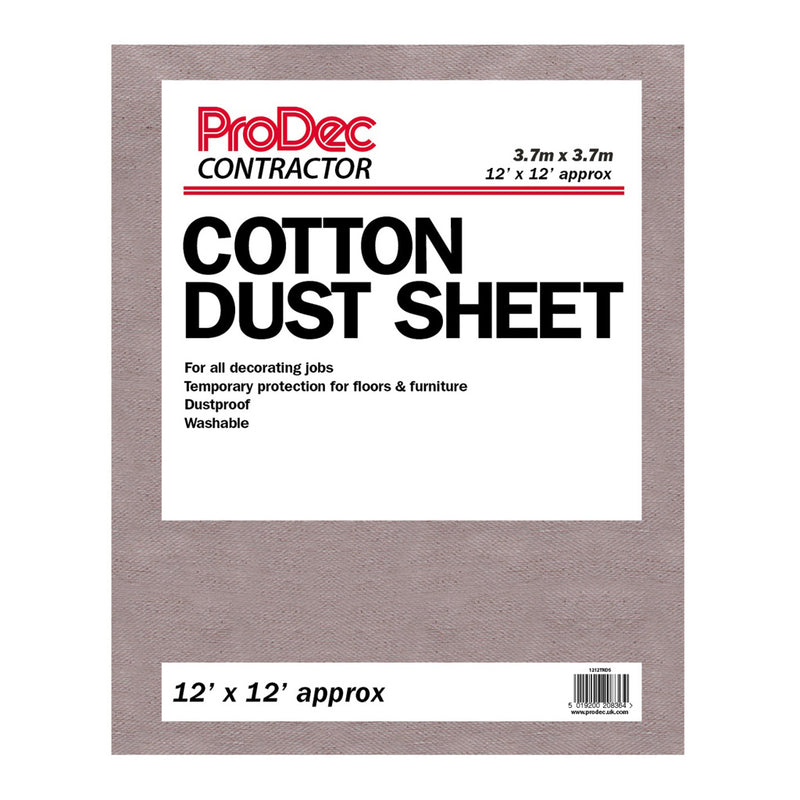 ProDec Contractor 12' x 12' Cotton Twill Dust Sheet