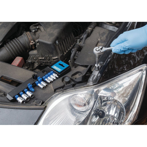 Draper Metric Socket and Ratchet Set, 1/4" Sq. Dr. (12 Piece) 16369 Draper - Town Tools 