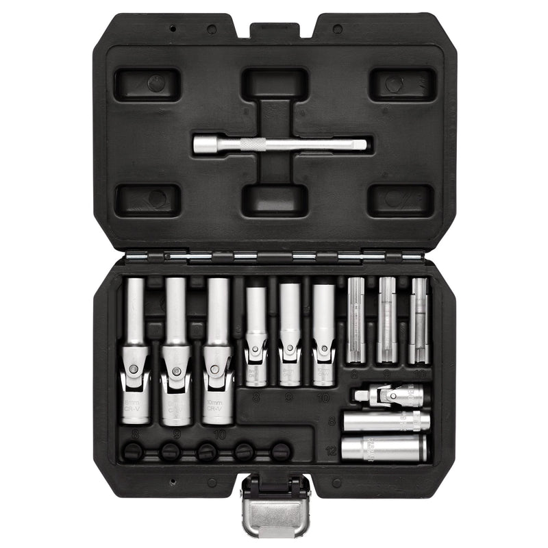 Draper 12397 Thin Wall PSG Glow Plug Socket Set, 3/8" and 1/4" Sq. Dr. (18 Piece)