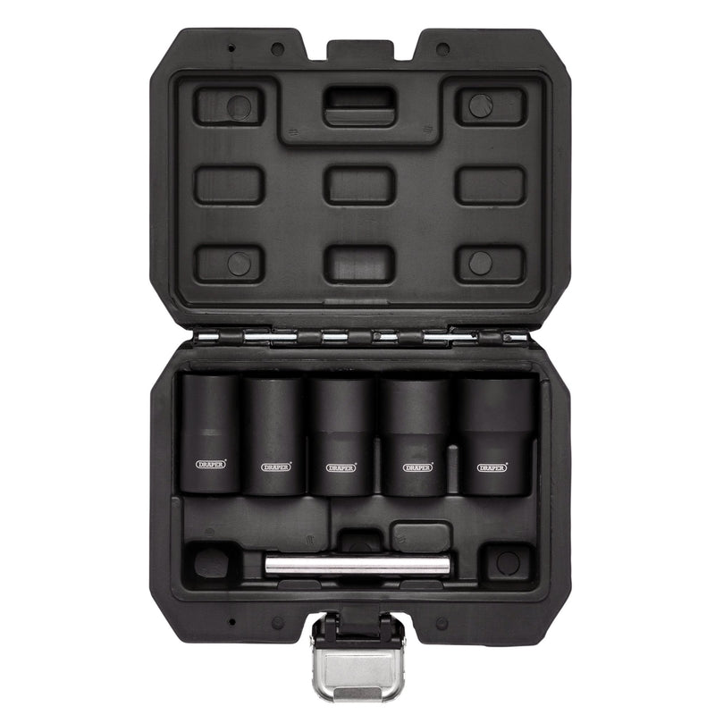 Draper 12411 Impact Wheel Nut Socket Set, 1/2" Sq. Dr. (6 Piece)