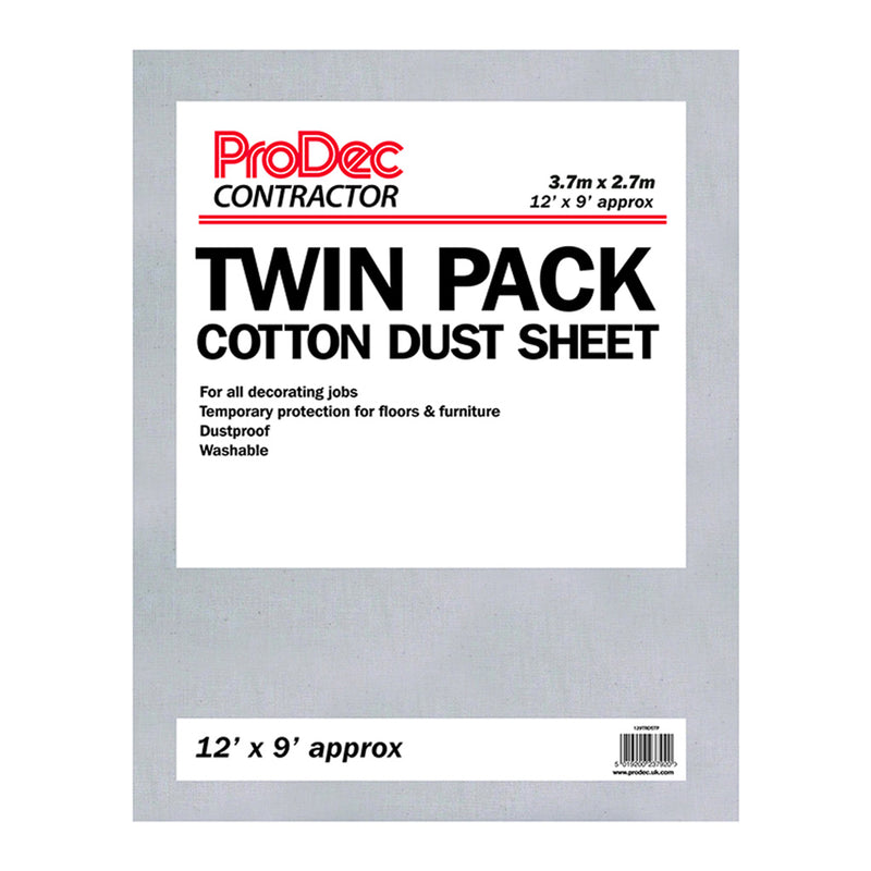 ProDec Contractor 2pk 12' x 9' Cotton Twill Dust Sheets
