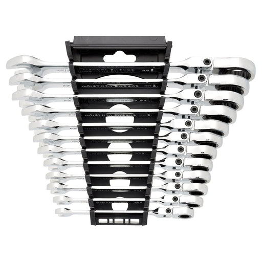 Draper HI-TORQ Metric Flexible Head Ratchet Combination Spanner Set (12 Piece) Draper - Town Tools