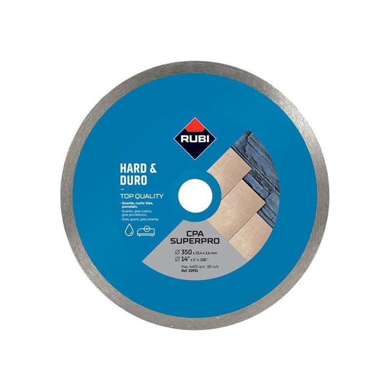 Rubi Tiling Tools CPA350 Continuous Rim Diamon Blade 350mm RUBI TILING TOOLS - RockBottom Nothampton