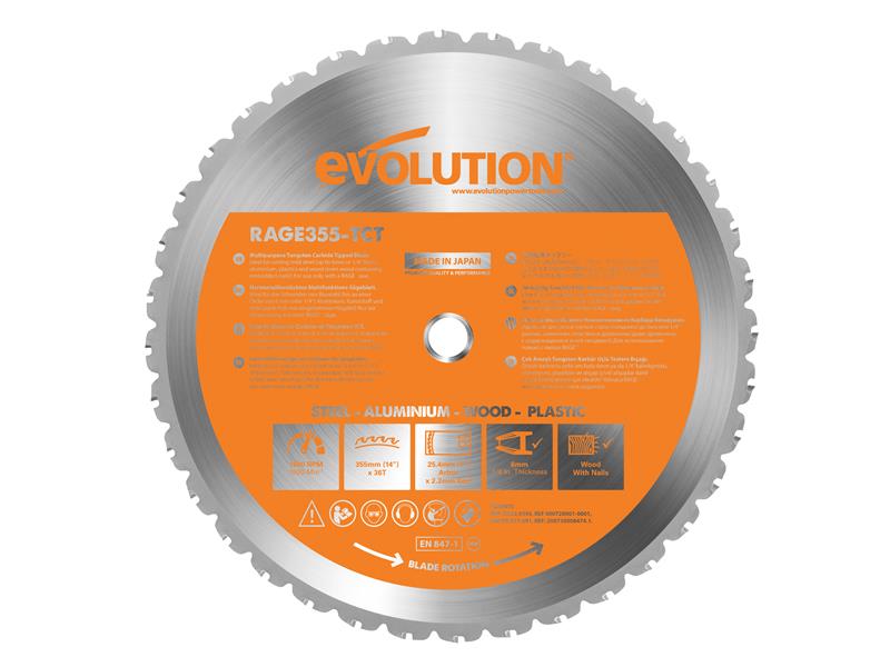 Evolution - Multi-Material Chop Saw Blade 355 x 25.4mm x 36T