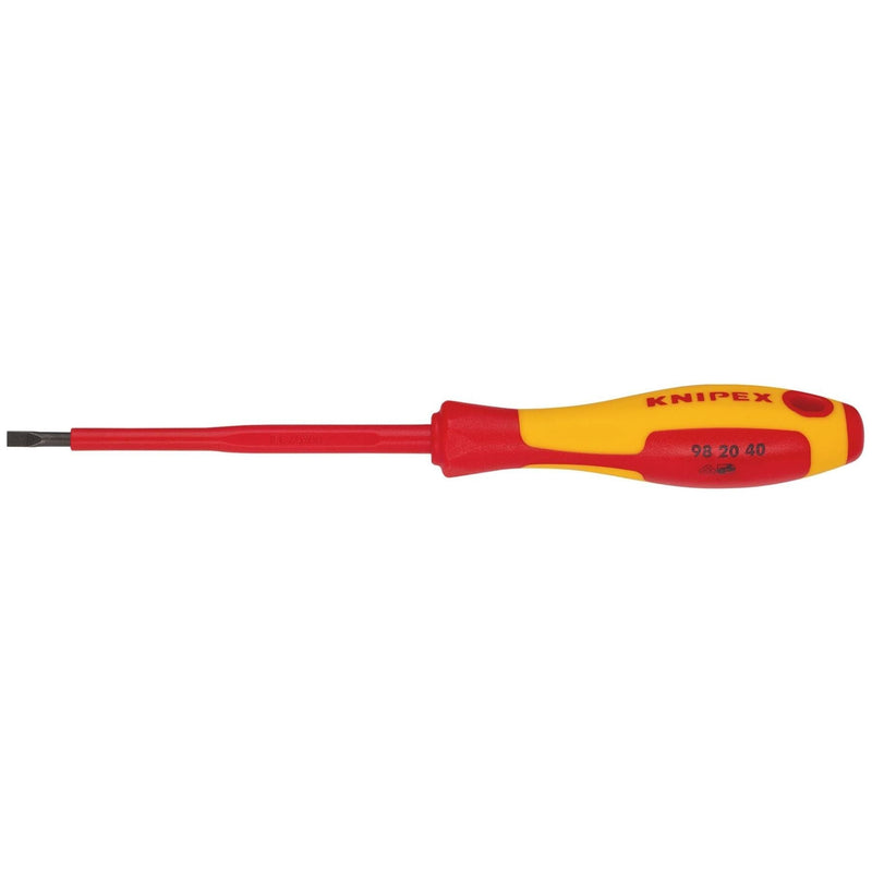Draper Knipex 98 20 40 VDE Insulated Slotted Screwdriver, 4.0 x 100mm Draper - Town Tools