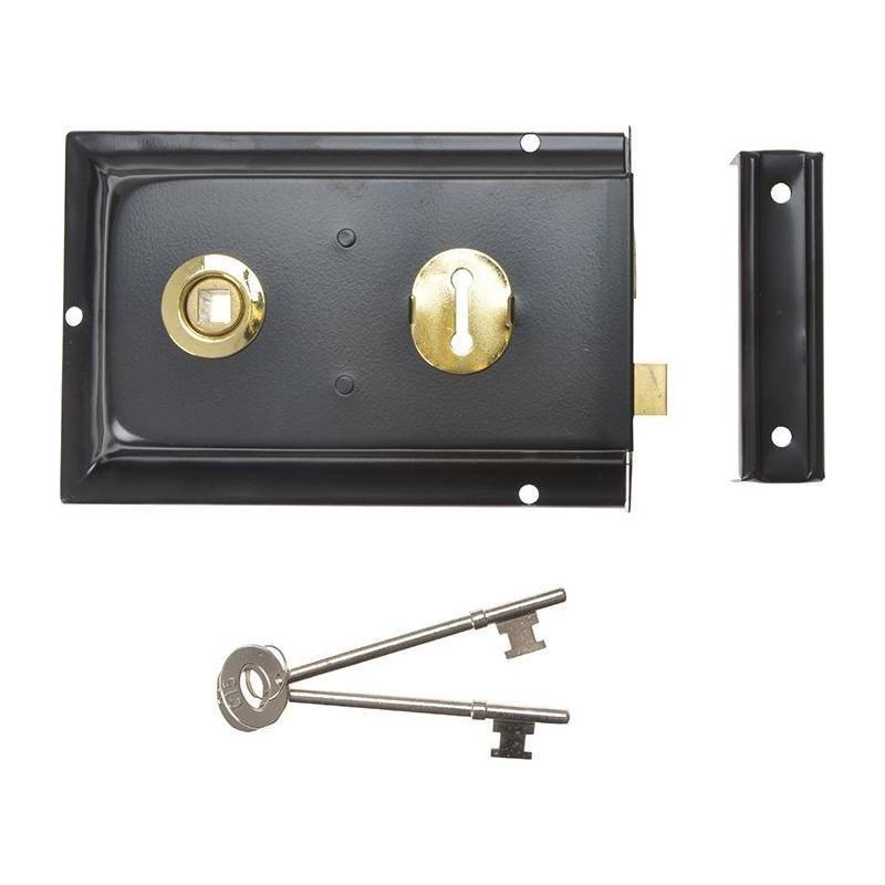Yale Locks P334 Rim Lock Black Finish 156 x 104mm Visi Yale Locks - RockBottom Northampton