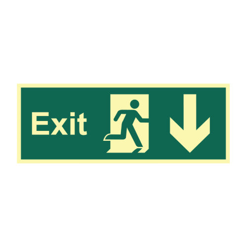 Exit Arrow Down - PHO (400 x 150mm)