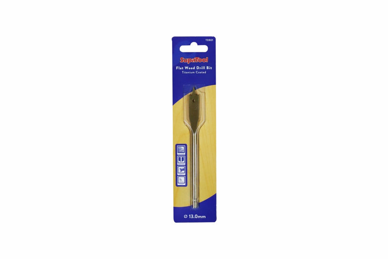 SupaTool Titanium Coated Flat Wood Drill Bits 13mm