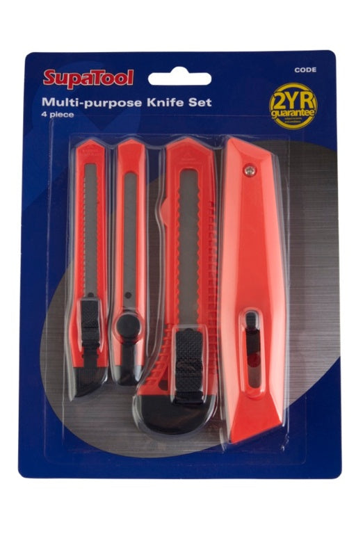 SupaTool 4 Piece Multi Purpose Knife Set