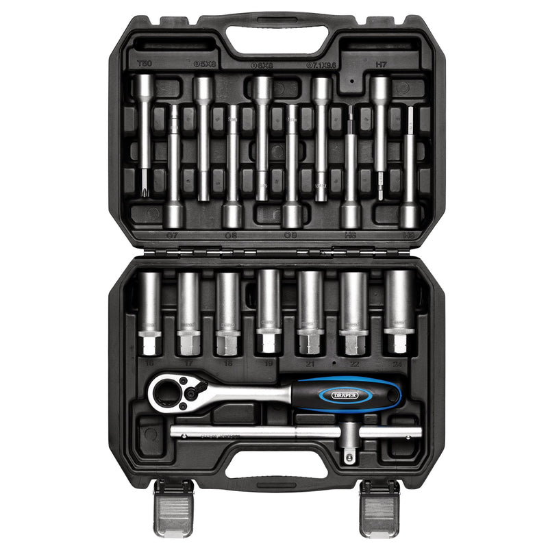 Draper 13604 Shock Absorber Strut Nut Kit, 1/2" Sq. Dr. (19 Piece)